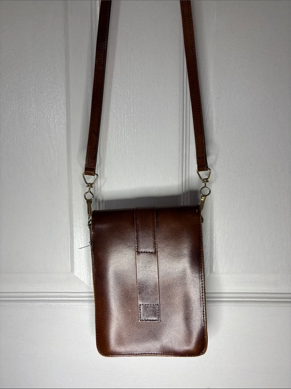 Brown Leather Crossbody Shoulder Bag for Men